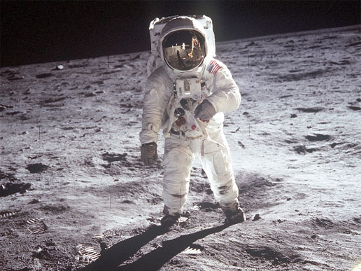 Photo of NASA astronaut on the moon