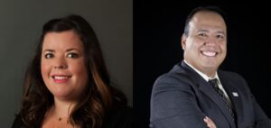 headshots of Margo Roen, Education First, and David Saenz, Forth Worth Independent School District